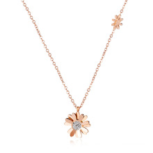 Fashion Simple Small Daisy Flower Titanium Steel Necklace Jewelry